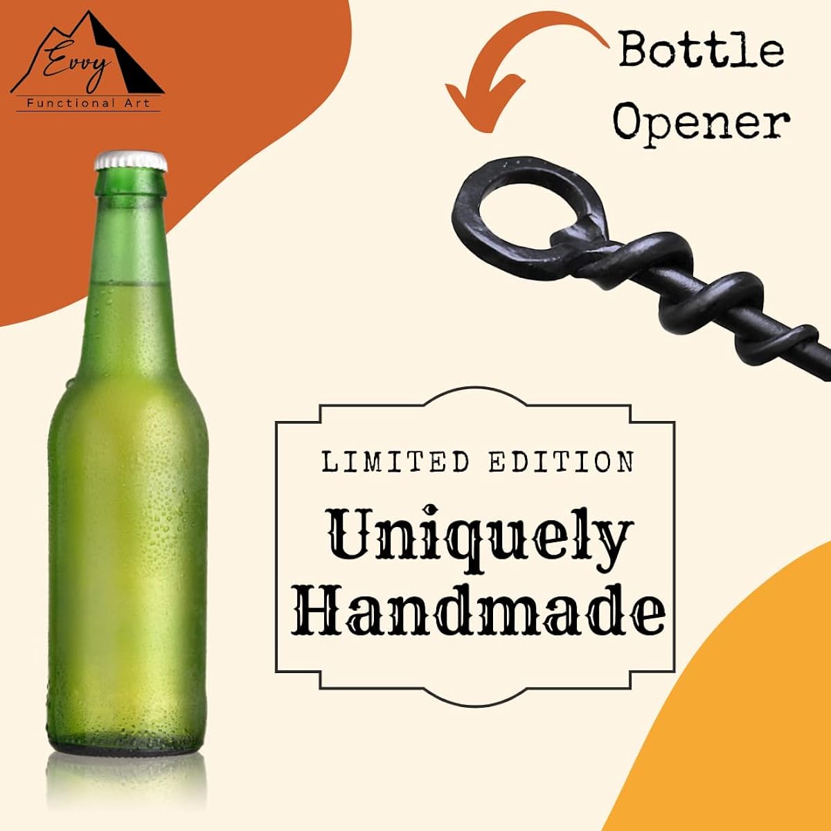 Evvy Handmade Fire Poker with Bottle Opener