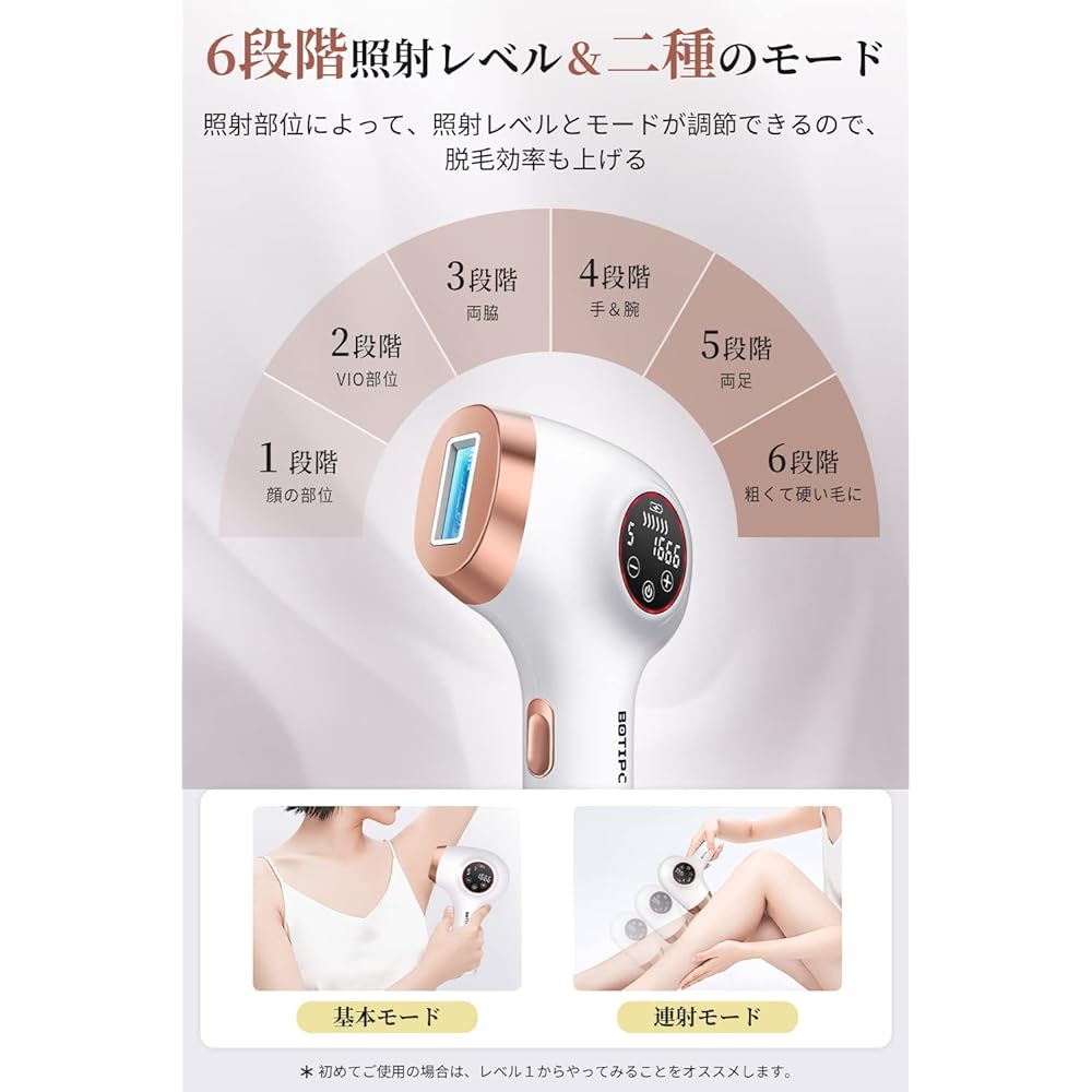 Epilator, Unlimited Number of Irradiation, Home Epilator, Laser Epilator, Body, Face, Beard, Arm, Vio Compatible, IPL Pulse Technology, HIPL Light Epilator, Painless Care, Smooth Skin Beautiful, LCD