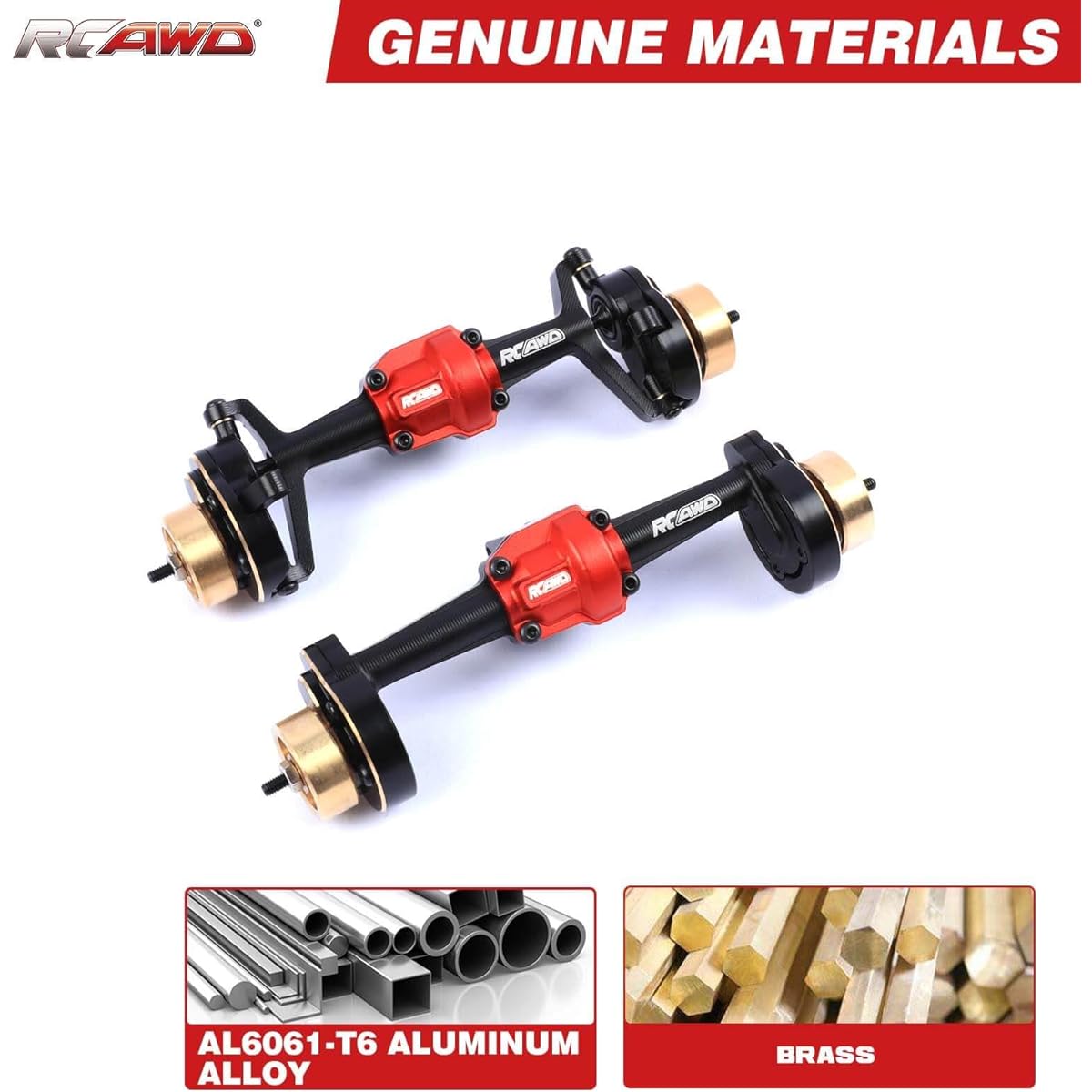 RCAWD Brass Weighted Front & Rear Portal Axle Set for Hobby Plus CR-18P Rock Van T-Hunter Trail Hunter Upgrade Parts Black