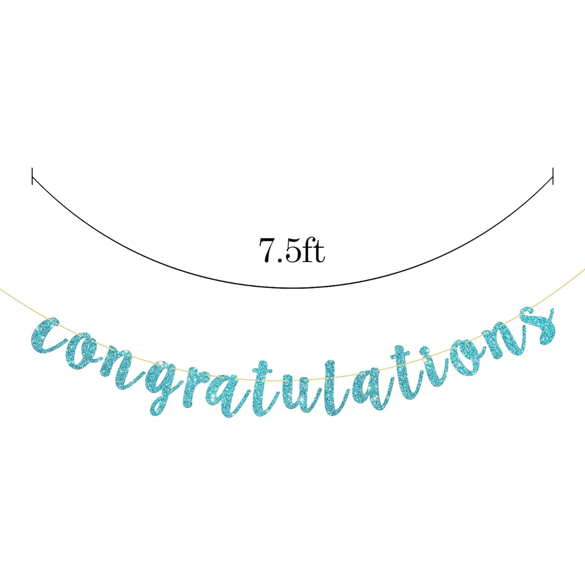 Talorine Congratulations Banner for Wedding Anniversary Graduation Congratulations Master Bunting Retirement Party Decorations Supplies (Blue Glitter)