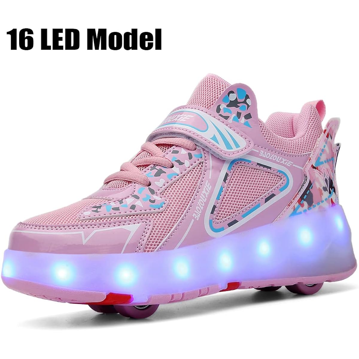 CEIEOE Kids Roller Shoes 4 Wheels 16 LED Models Colorful Girls Boys Roller Skates Sneakers Rechargeable Beginners More Balanced Party Birthday Christmas Best Gift