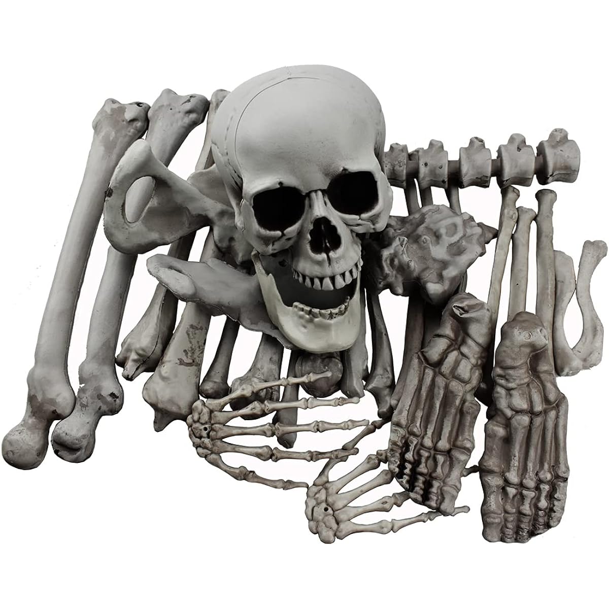 XONOR 28 Pieces Skeleton Bones and Skull Halloween Decorations for Spooky Graveyard Decor(28 Pieces)