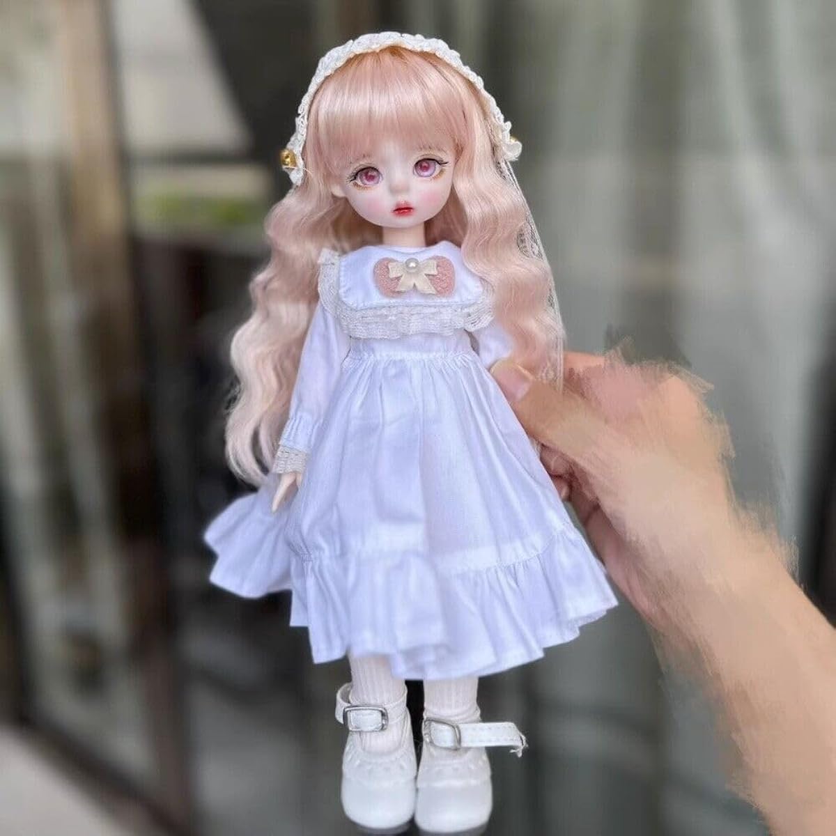 BALOLO BJD Doll Full Set 1/6 Ball Jointed Doll Girl 30cm Ball Jointed Doll Handmade Cute Cartoon Beautiful Girl Full Set Gift 1 Doll + Clothes + Shoes + Wig + Eyes + Face Makeup (O#)