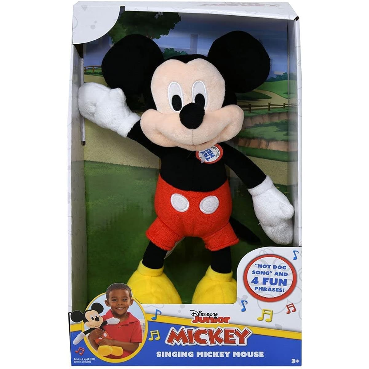 Disney Mickey Mouse Singing Plush Toy "Hot Dog Song" 12 inch