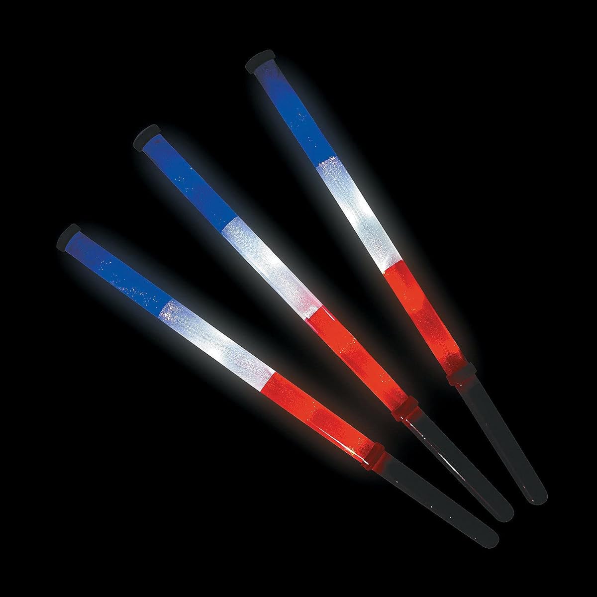 Fun Express USA Patriotic Light Up Flashing Baton Set of 6 4th of July Toys and Party Supplies
