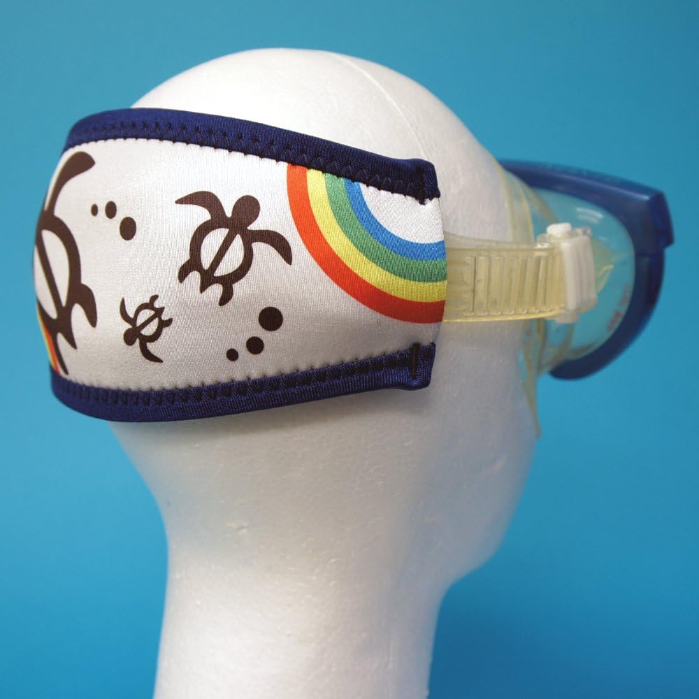 SeaCanary Snorkeling Diving Mask Strap Cover Rainbow Honu White