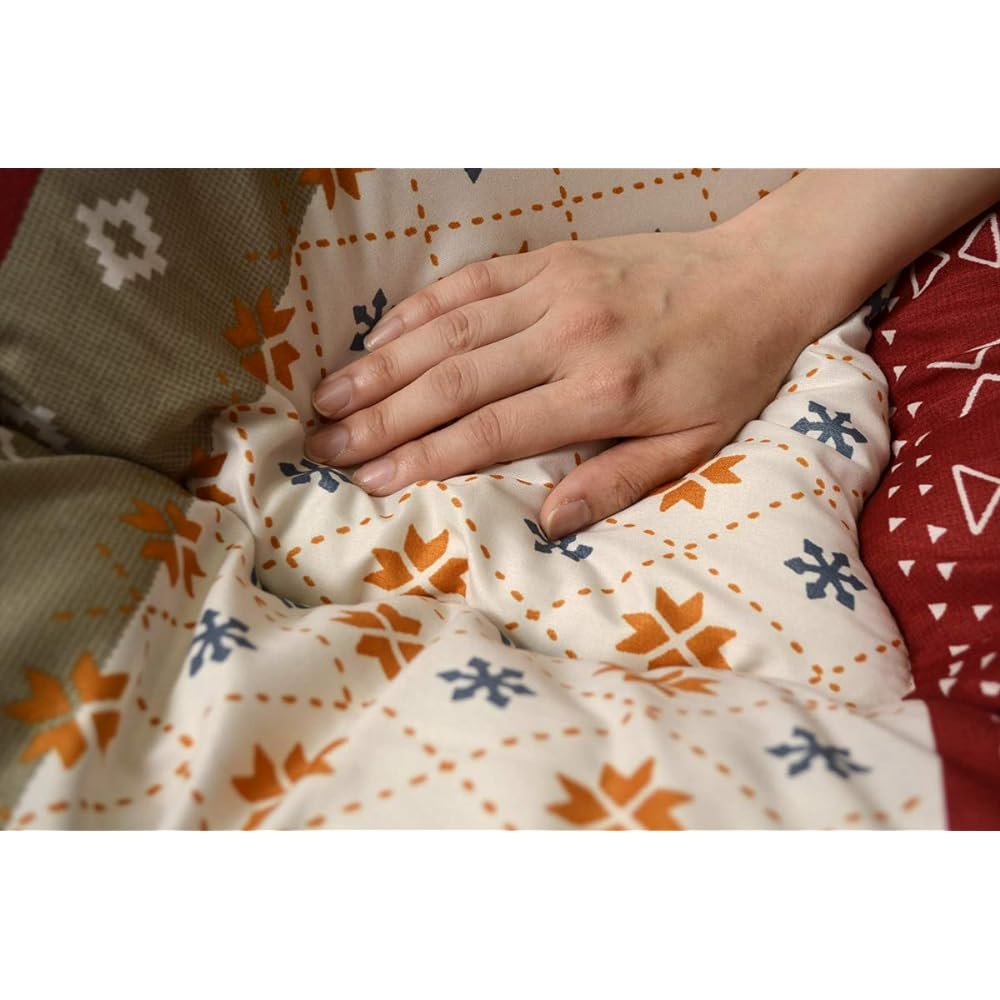 Ikehiko Kotatsu Futon Bed Set Square Etro Approximately 190 x 190cm Red Soft Smooth #5988000
