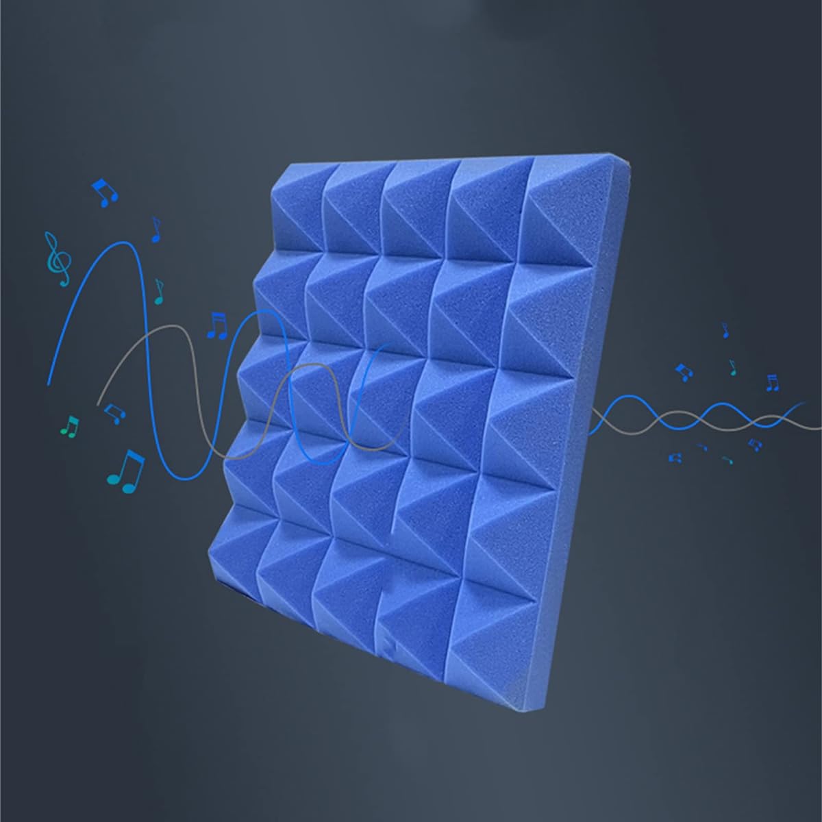 10 Pieces 50 x 50 x 5cm Acoustic Panels, Home Studio Soundproofing Accessories Sound Foam Wall Panel Tiles 5 Color Options (Grey 50*50*8CM) (Black 50*50*8CM)