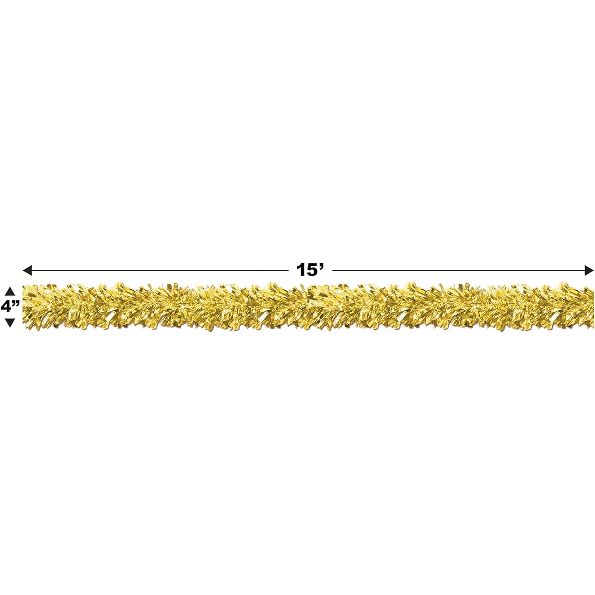 Beistle Metallic Festoon Garland Hanging Decorations New Year's Eve Party Supplies 4" x 15' Gold