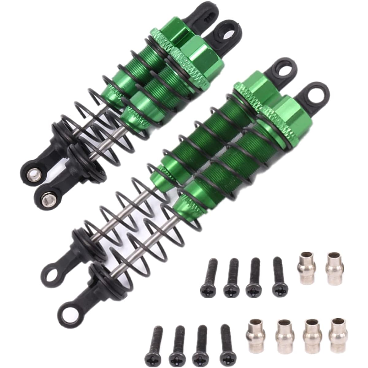 Front & Rear RC Shock Absorbers 0016 0017 Aluminum Upgrade Parts for WLtoys 1/12 RC Car 12428 12423 12429 FY03 4pcs/Set (Green)