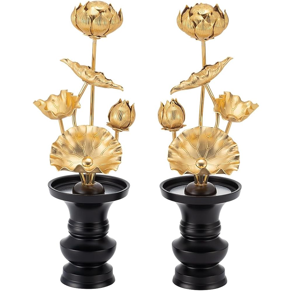 Buddhist altar shop Takita Shoten Everlasting flower with flower stand 4 cm (pair) Total height 21.5cm Buddhist altar fittings/Jouka Made in Japan Certificate included