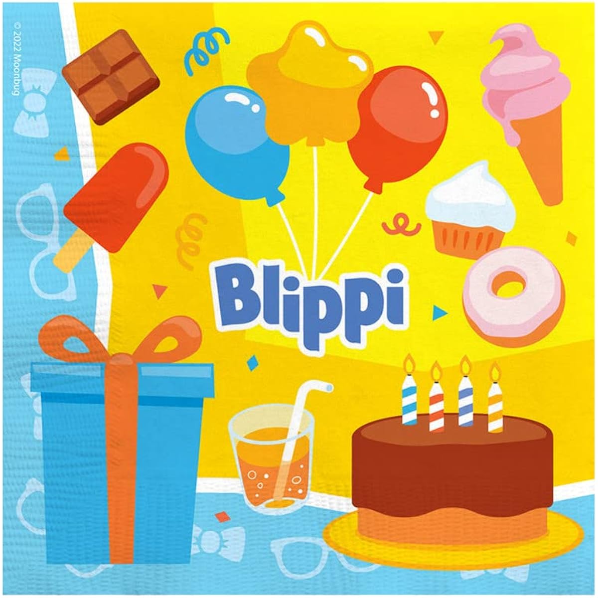 Treasures Gift Blippi Party Birthday Party Napkins - Pack of 16 - Blippi Party Supplies Napkins - Blippi Birthday Party Supplies - Blippi Decorations