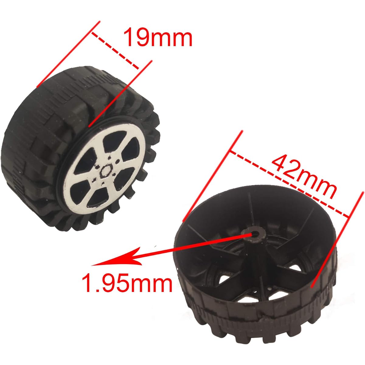 EUDAX 50pcs Plastic Rolls 2mm Diameter Axle Toy Wheels and 25pcs Stem Shaft Round Rod Axle DIY Toy RC Car Truck Boat Helicopter Model Parts