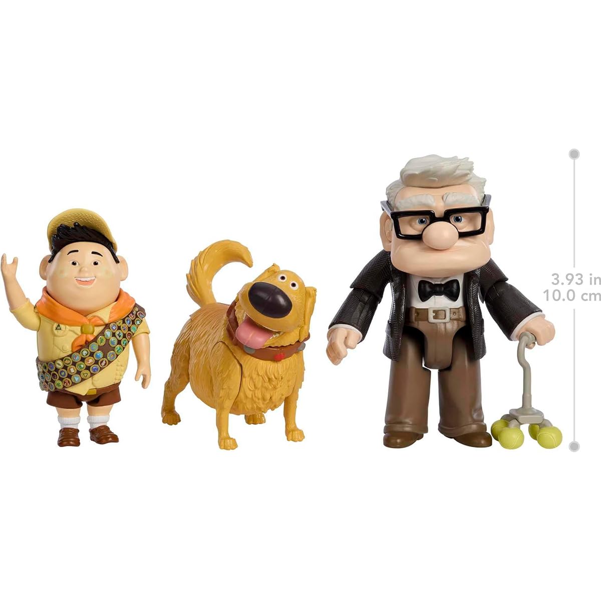 Mattel Disney and Pixar Up Storyteller 3 Action Figure Pack Authentic Posable Story Pack Carl Russell & Dug The Dog Characters, HMM03