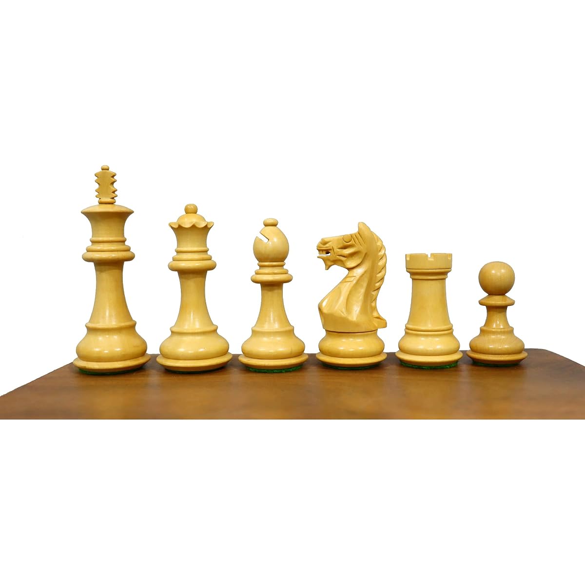 Wooden Staunton Chess Pieces with 2 Extra Queens - 3.5" Fierce Knight Weighted Chessmen Ebony Boxwood | Unique Chess Set