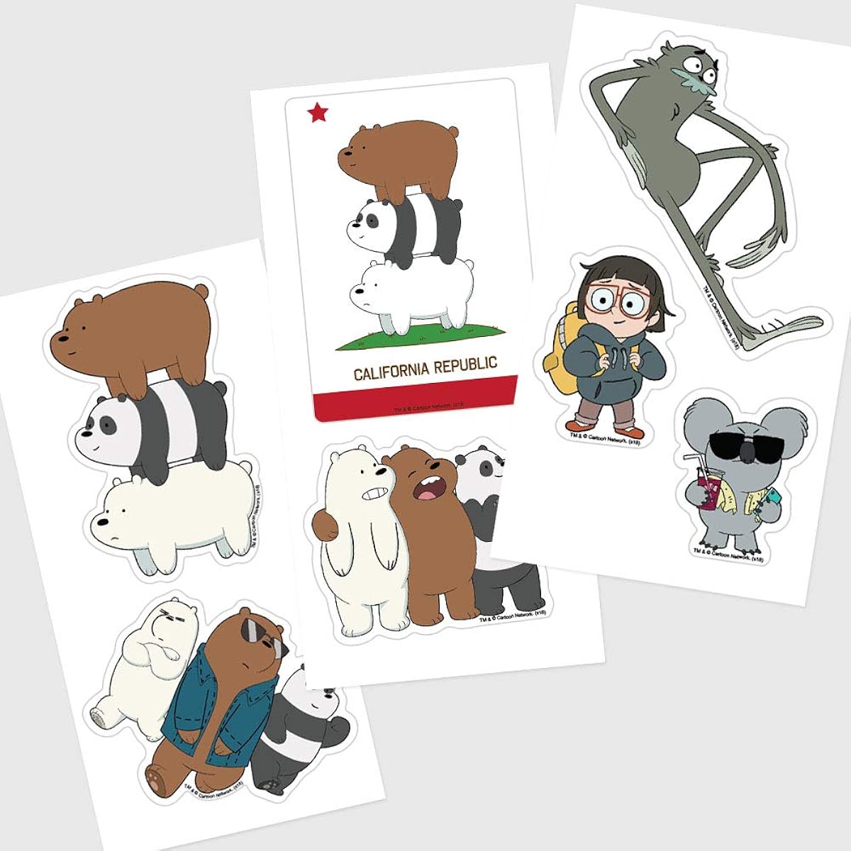 Popfunk We Bare Bears Cartoon Network Collection Stickers with Ice Bear, Grizzly and Panda