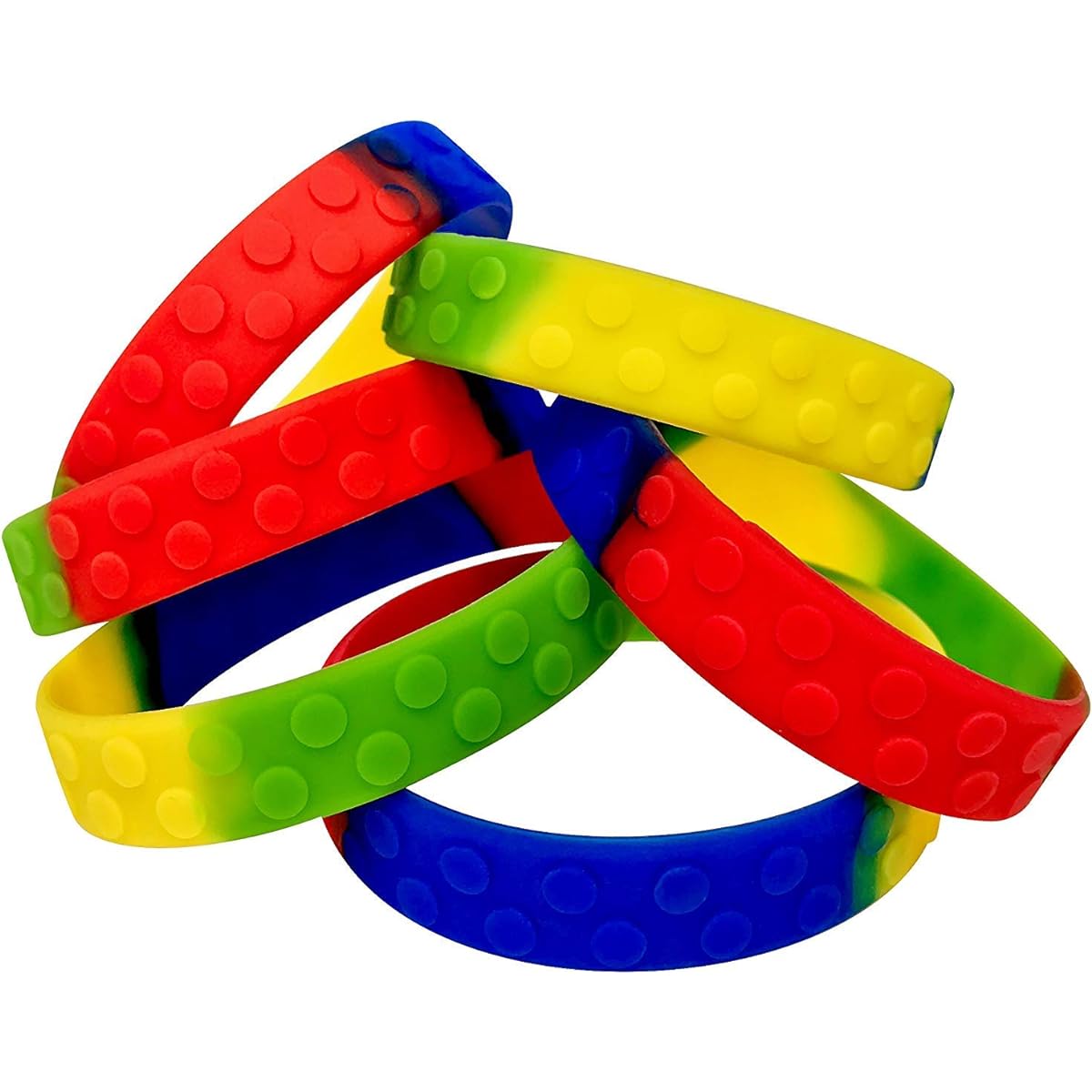 Eventitems Silicone Bracelets 48 Pack for Kids Birthday Party Wristbands Kids Size