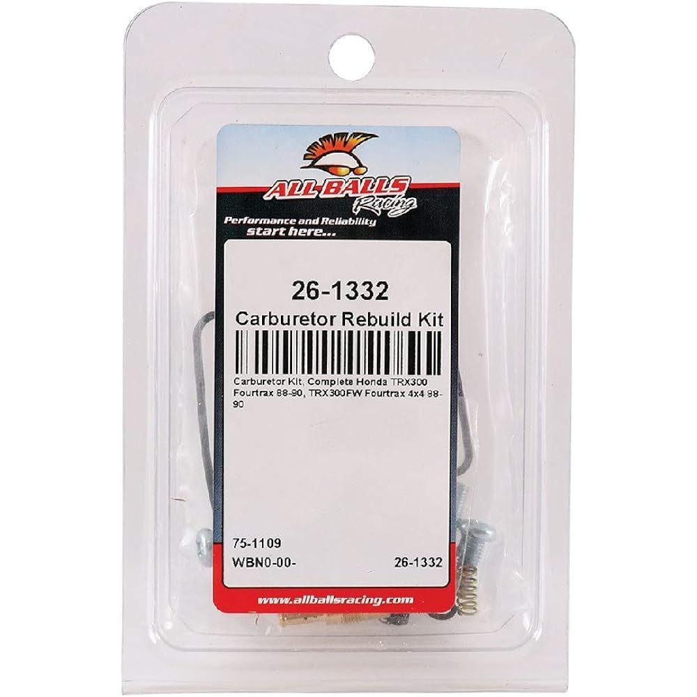 All Balls 26-1332 Carburetor Repair Kit (26-1332 Honda TRX300 Fourtrax 2x4/4x4 1988-1990)