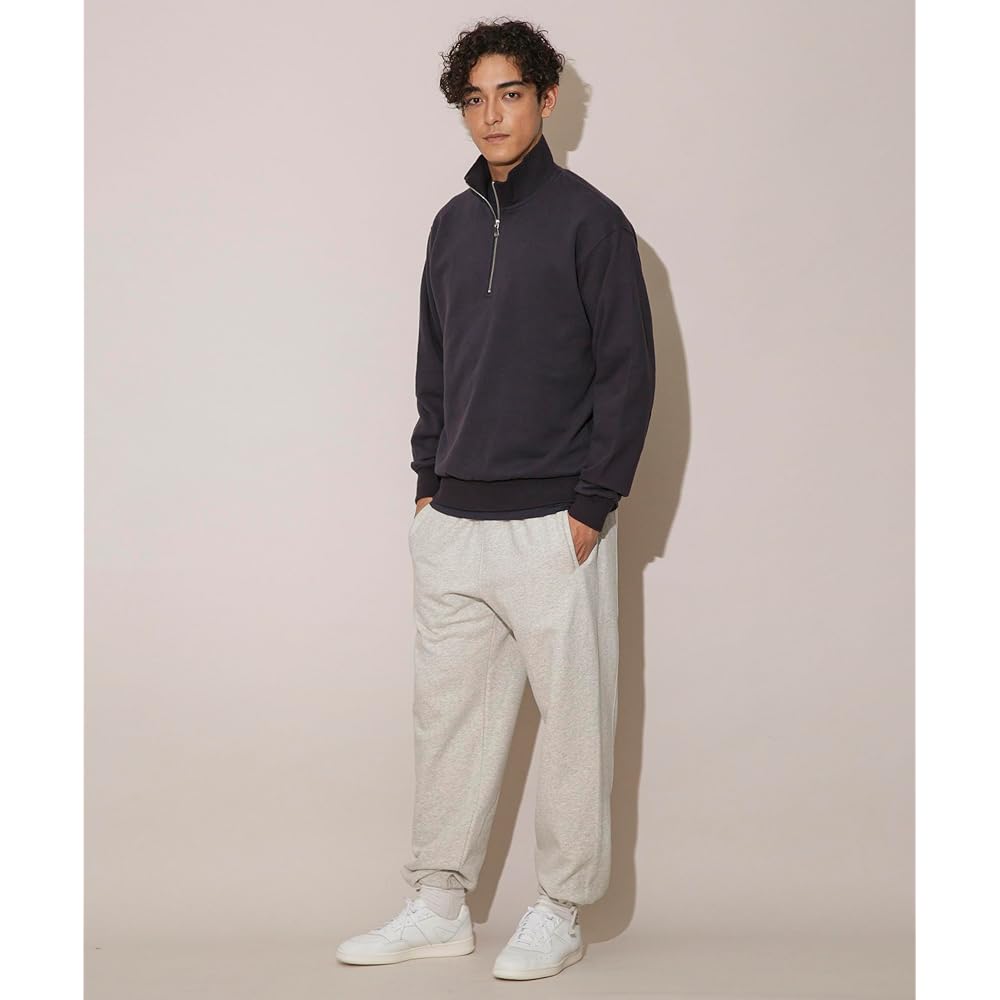 nano universe "NJ/CLUB" HOMESTOCK fine brushed fleece half zip sweatshirt