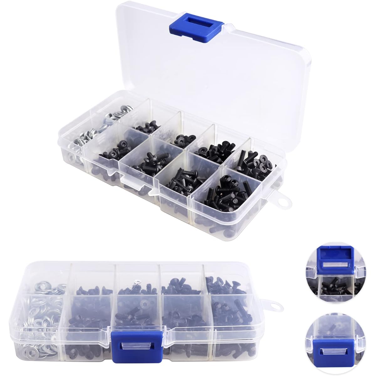 CrazyHobby RC Screw Kit Screws Assortment Set Screw Tray Hardware Fasteners 17mm Wheel Wrench Small Cross Hex Key for Traxxas Arrma Axial SCX10 Redcat HPI Losi Scale RC Car Truck Crawler