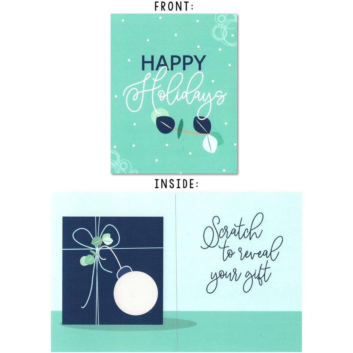 Nerdy Words Scratch Off Gift Holiday Cards (4.25" x 5.5") for Gifts You Can't Wrap