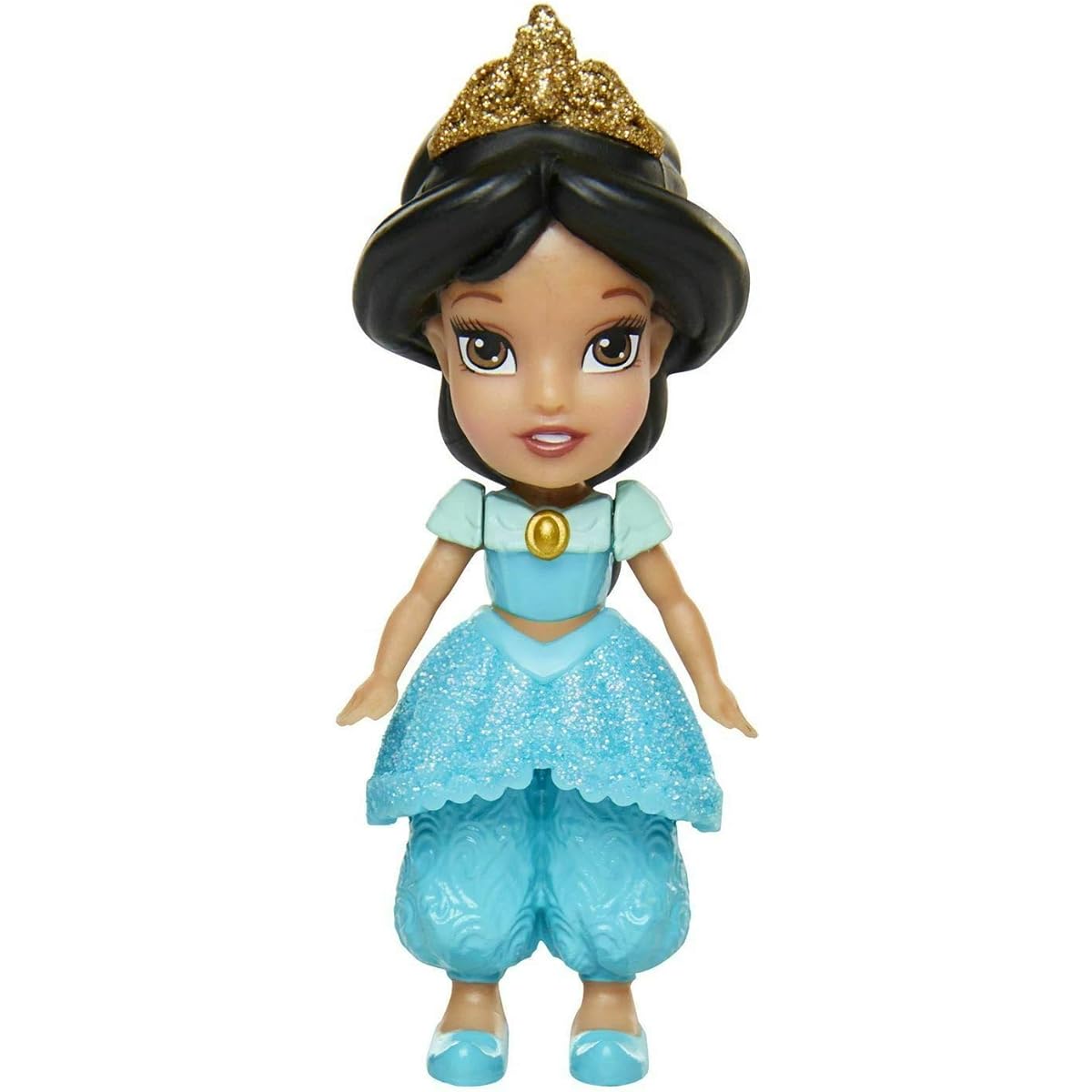 Disney Princess Poseable Jasmine Sparkle Collection Mini Toddler Doll 7.6cm