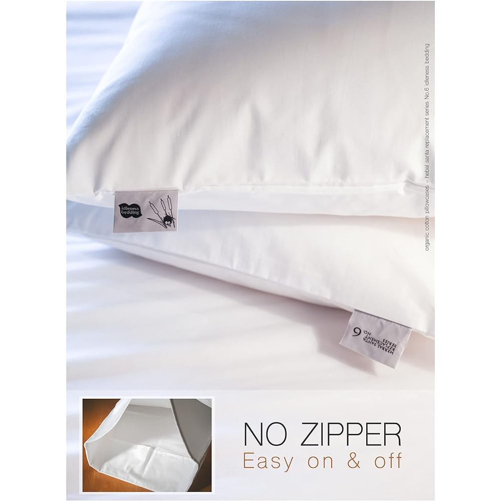HERBAL SANTA Organic Cotton Pillow Case Pillow Cover (04. 50x70cm x3) Herbal Santa