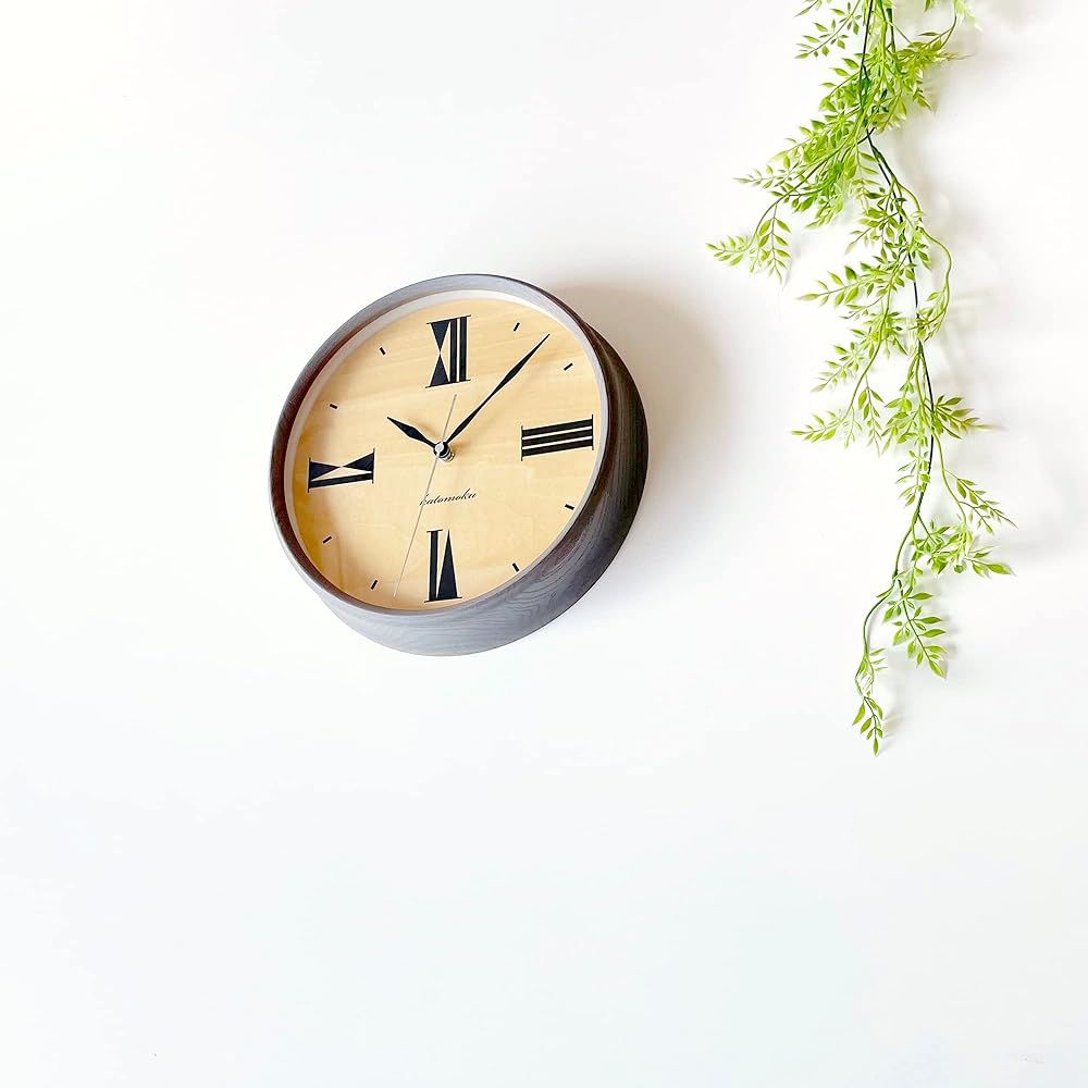 KATOMOKU muku clock 17 gray radio clock continuous second hand km-118GRRC φ306mm