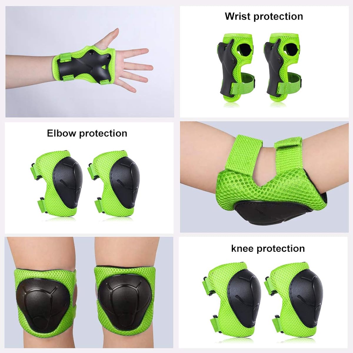 Protective Gear for 3-7 Years Old with Knee and Elbow Pads and Wrist Guards for Skateboarding, Skating, Cycling, BMX Bike, Scooter, Rollerblading, Riding