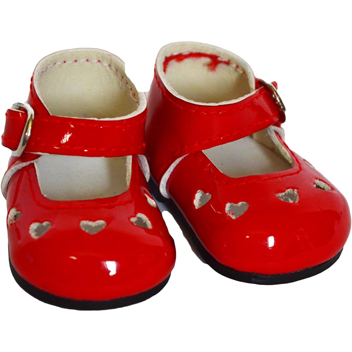 Red Heart Mary Jane Shoes Fits 14" Wellie Fashion Dolls Wisher and Lorelai and Friends Dolls