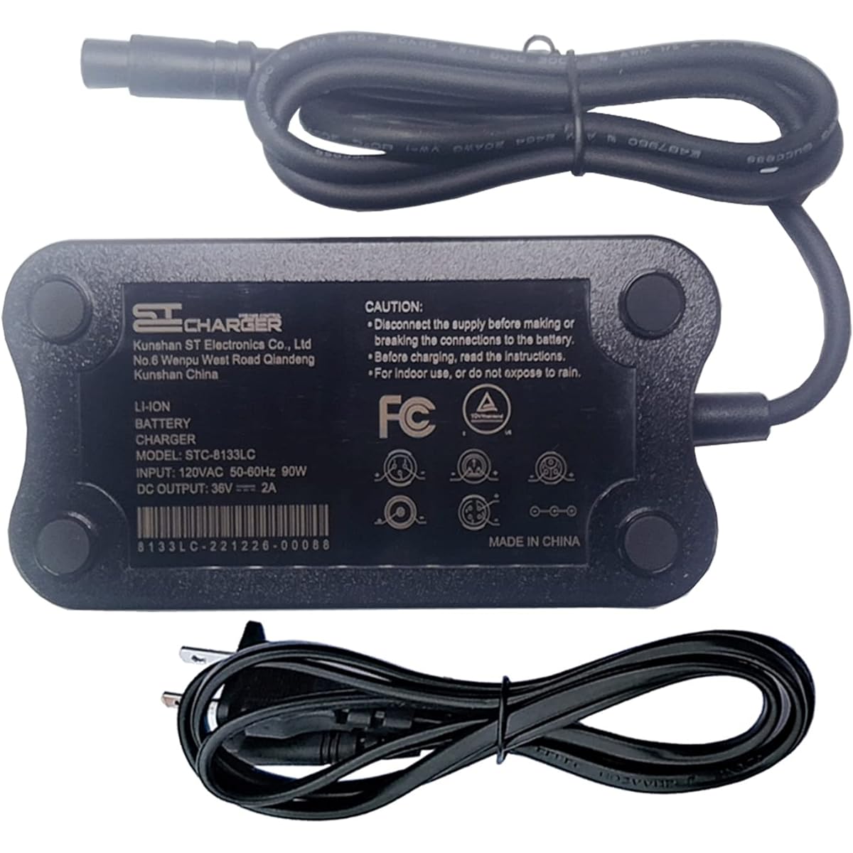 eeTao 3 Prong Connector 36V AC/DC Adapter Compatible with Macwheel LNE-16 LNE16 36V 7.5Ah Li-ion Battery Electric Folding Bike Model: 10237406 Switching Mode Power Cord Cable Charger PSU