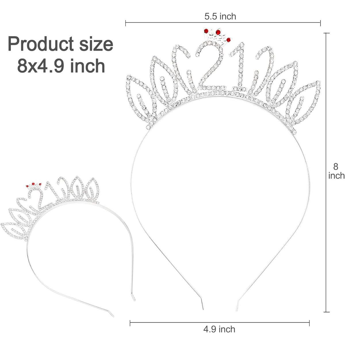 HOWAF Rose Gold 21st Birthday Sash Party Decorations, It's My 21st Birthday Satin Sash and Tiara, 21st Birthday Rhinestone Crown Headband Birthday Gifts 21st Birthday Accessories for Girls Women