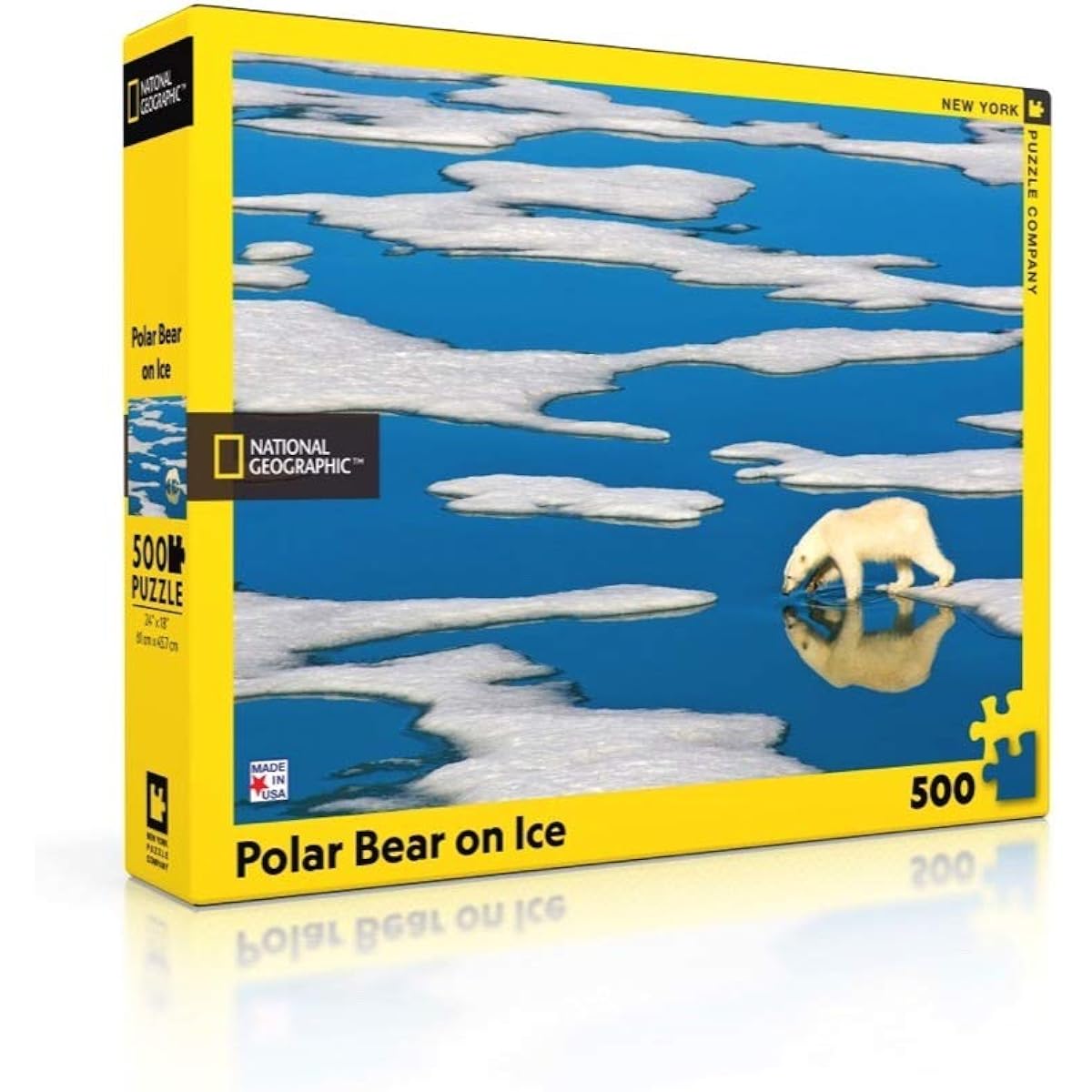 New York Puzzle Company Jigsaw Puzzle National Geographic Polar Bear on Ice 500 Piece