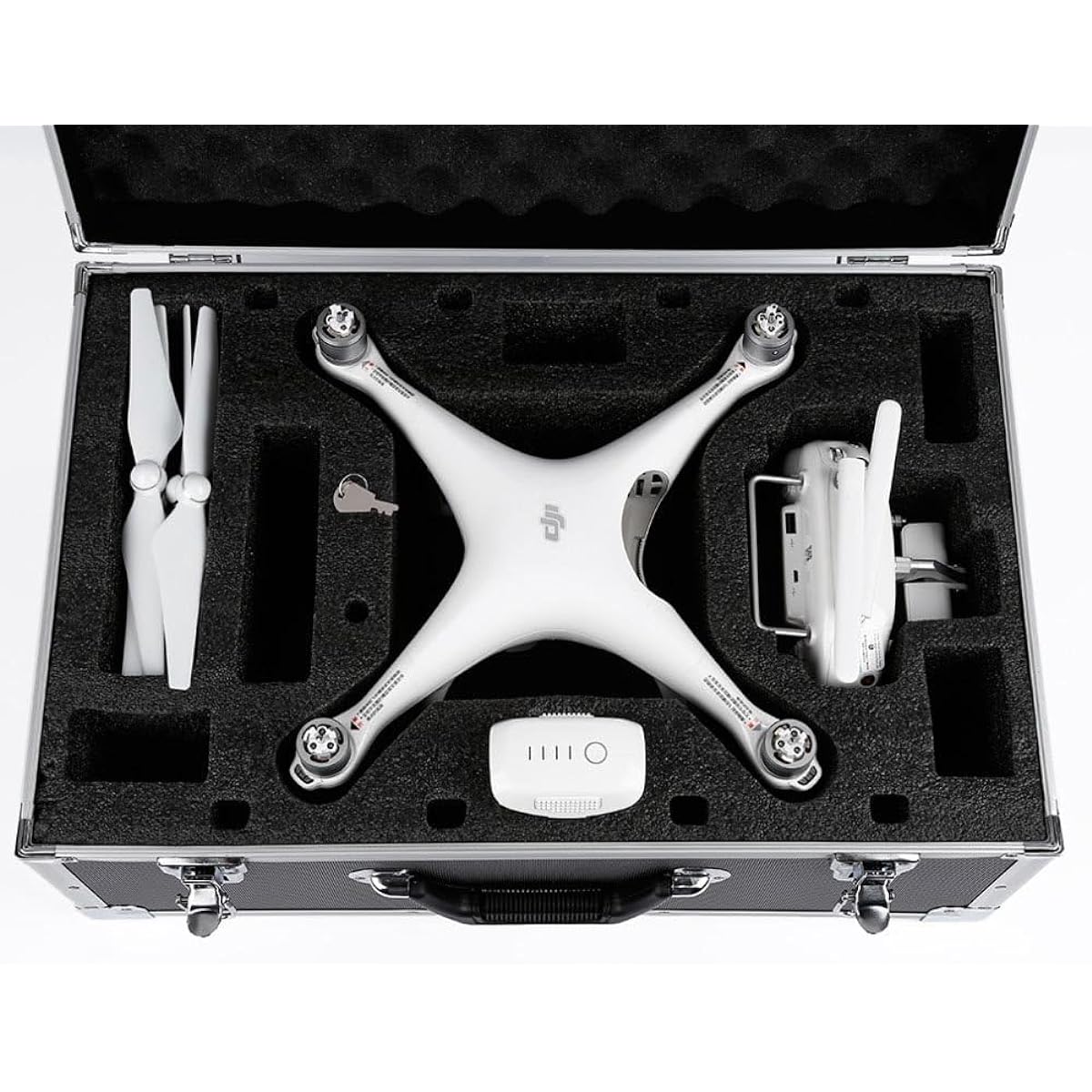 HUL Two-Tone Aluminum Carry Case for DJI Phantom 3 Standard/SE/Professional/Advanced/4K / Phantom 4 / Phantom 4 Pro Drone