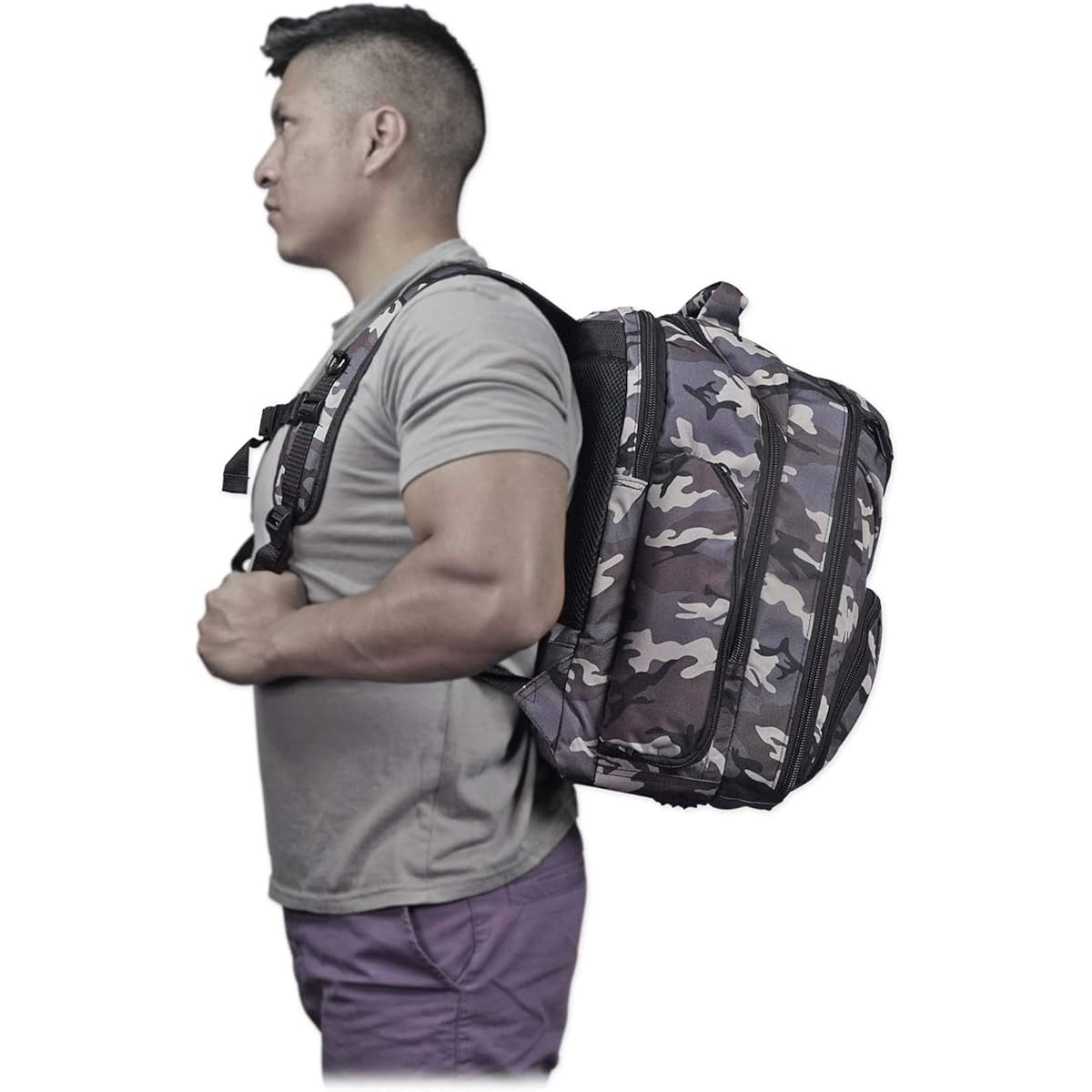 Rockvilie DJ Mixer Case Travel Camo Backpack Bag Fits 19" W x 20" H x 13" D