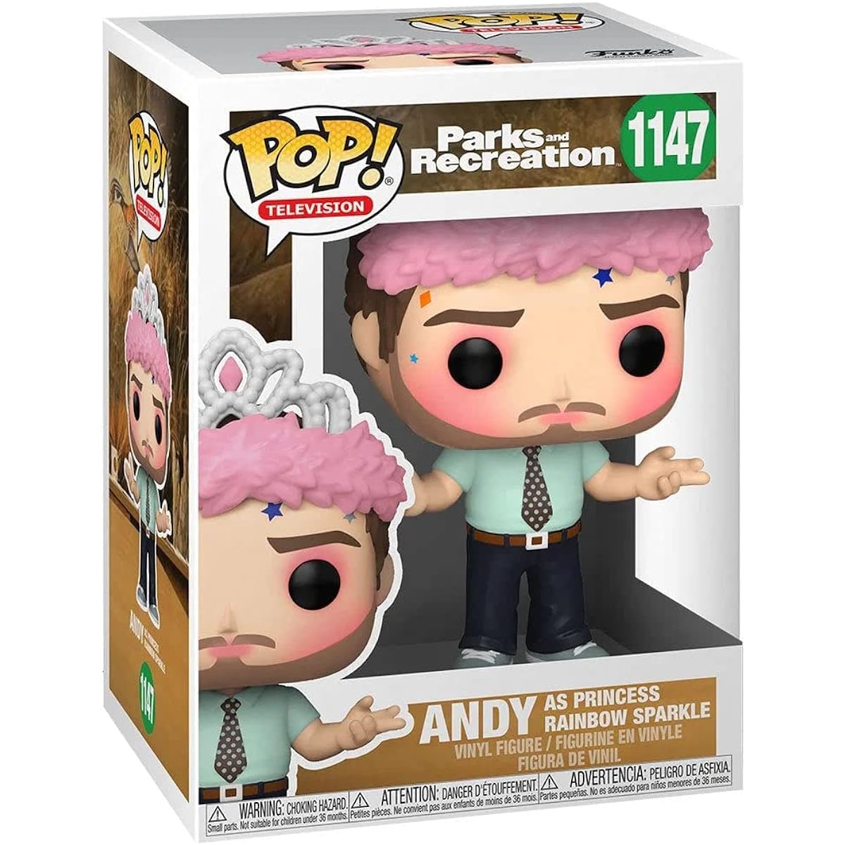 Parks and Rec - Andy Dwyer Princess Rainbow Sparkle Funko Pop! Vinyl Figure (Includes Compatible Pop Box Protector Case)