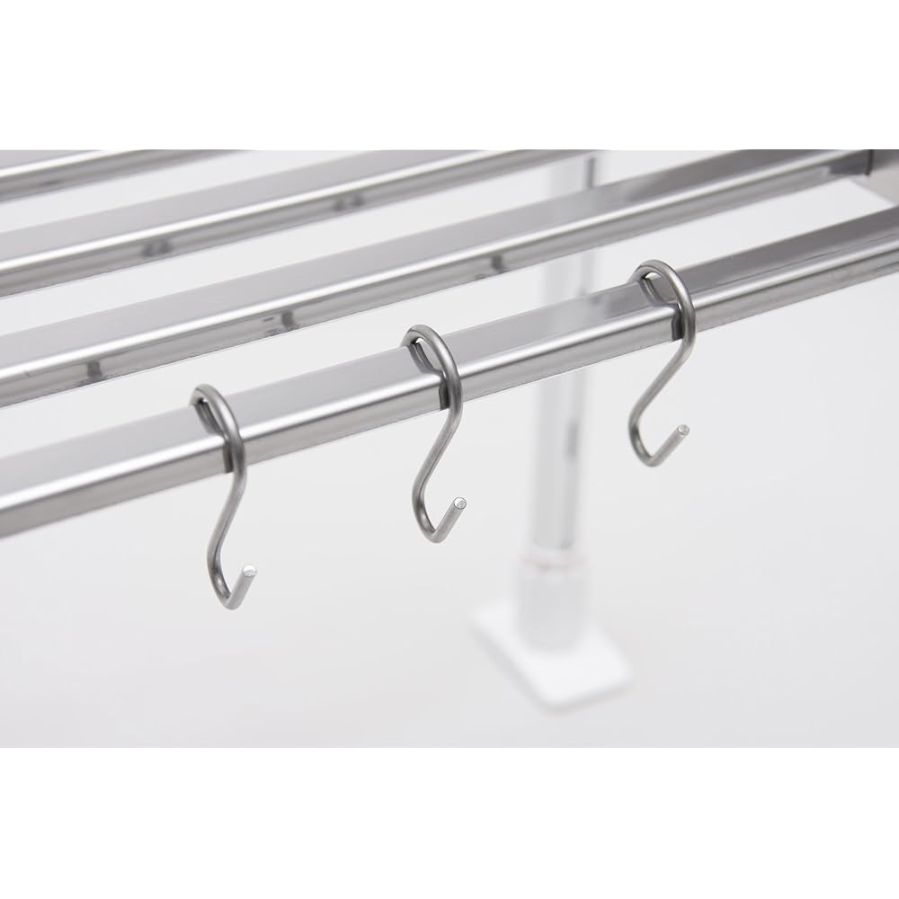 Takubo Kogyo 2-tier Tension Shelf Width 60cm Cutting Board Holder/Dishcloth Holder Set TP2-60MF