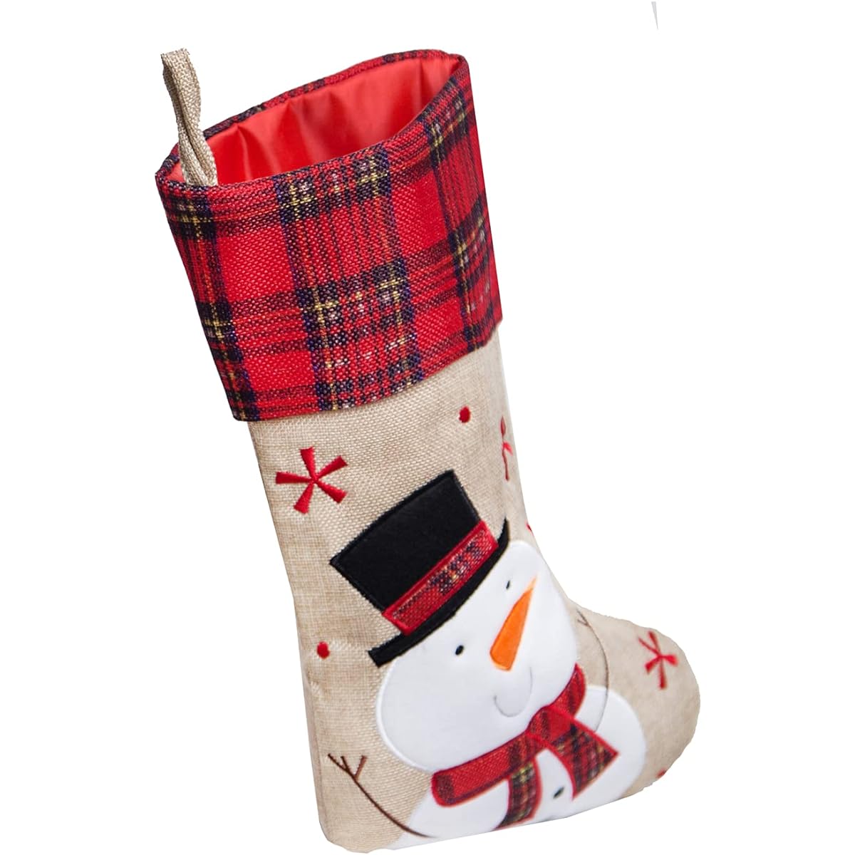 MisUMis Embroidered Personalized Christmas Stockings for Family (1 Pack Snowman)