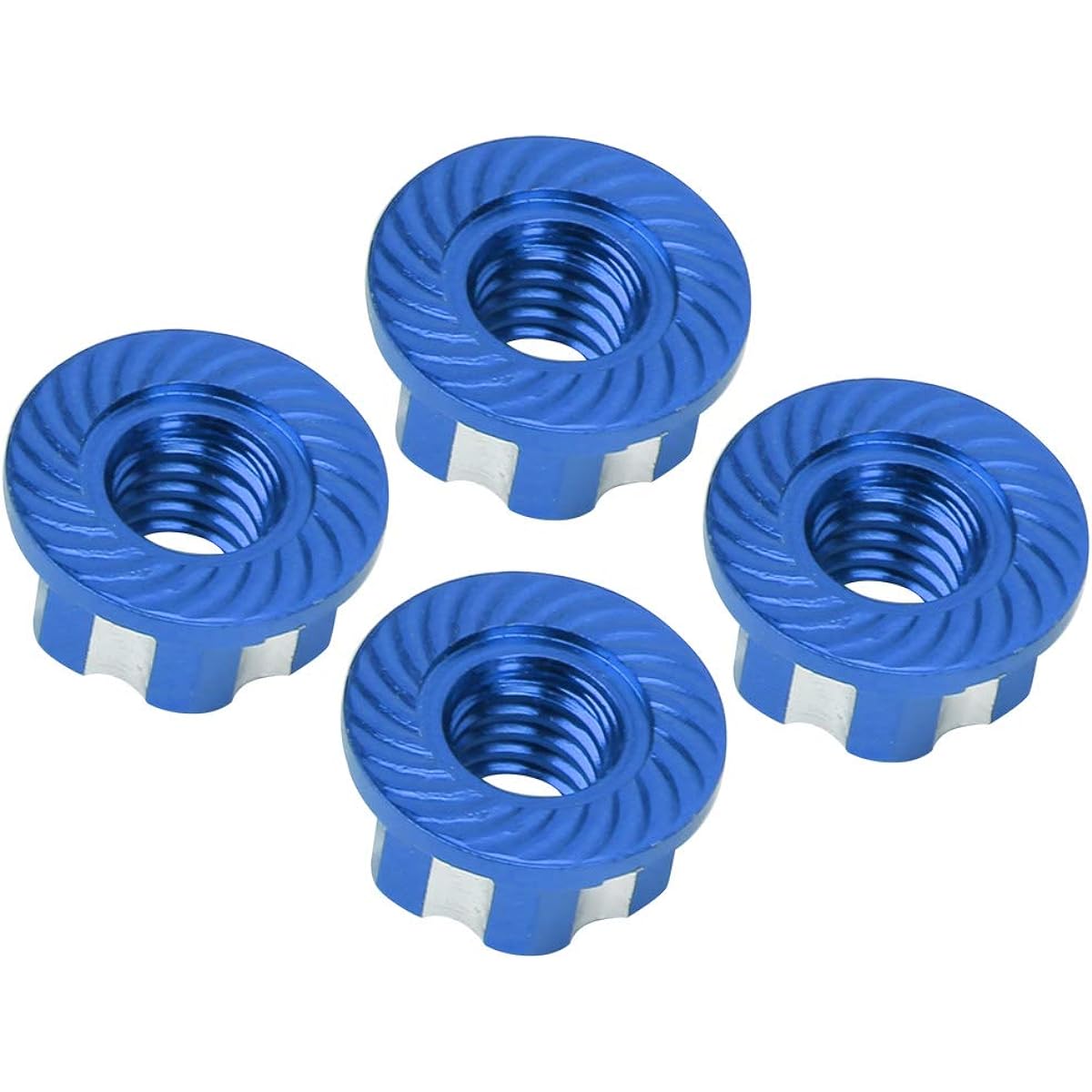 VGEBY RC Hex Nut M4 Carving Hex Nut Aluminum Alloy Wheel Hex Nut HSP Sakura D3 D4 1/10 RC Car (Dark Blue) Pack of 4