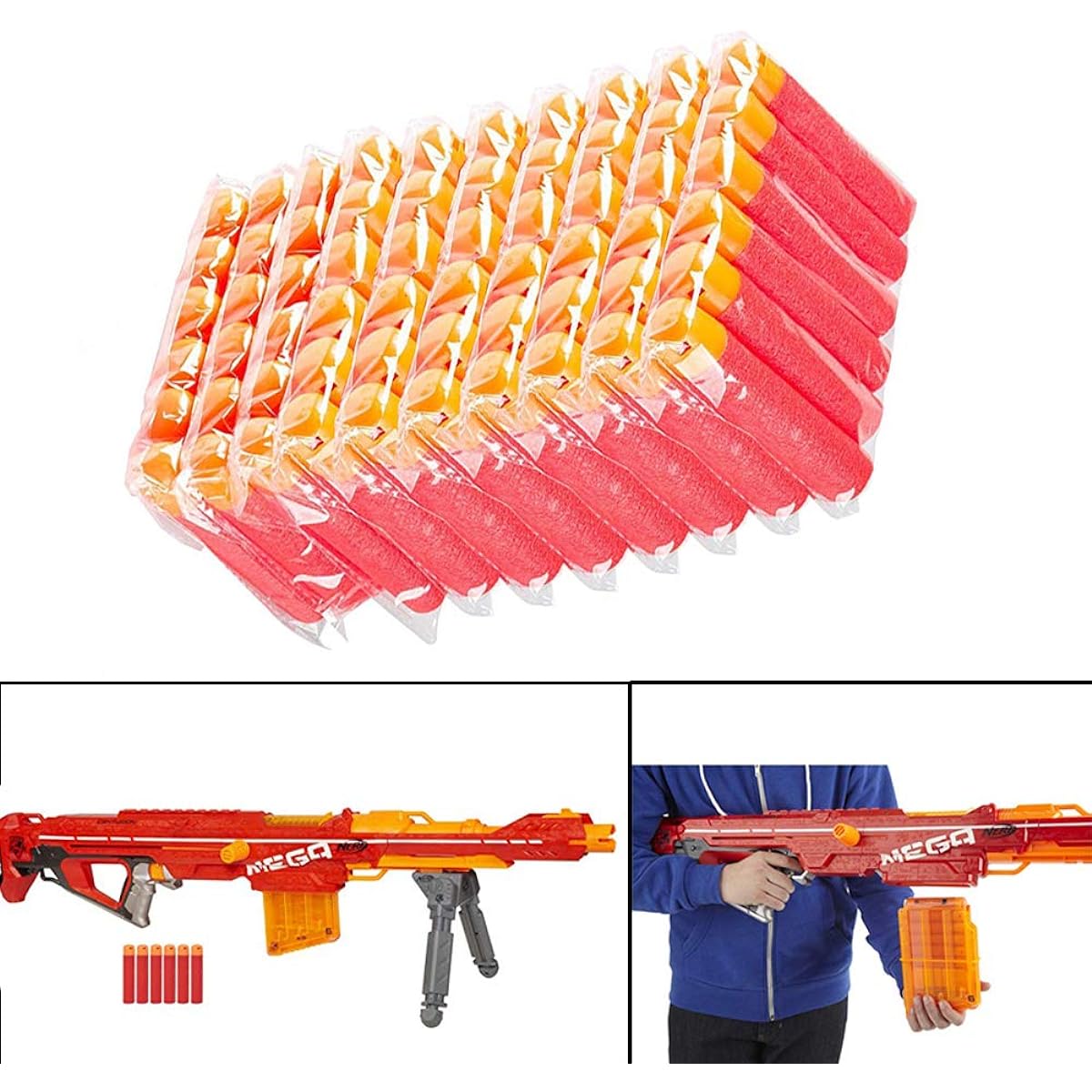 TedKat 100 Dart Refill Pack with Storage Bag for Nerf N-Strike Mega Series