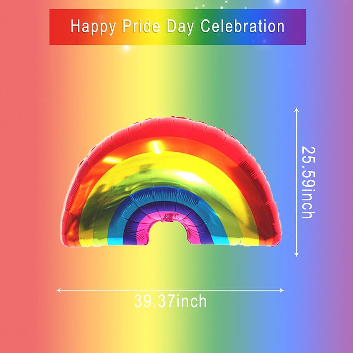 Rainbow Foil Balloons Pride Rainbow Mylar Balloons Rainbow Foil Mylar LGBTQ Balloons Gay Pride Party Birthday Favors Large Birthday Baby Shower Wedding Decorations Photo Props