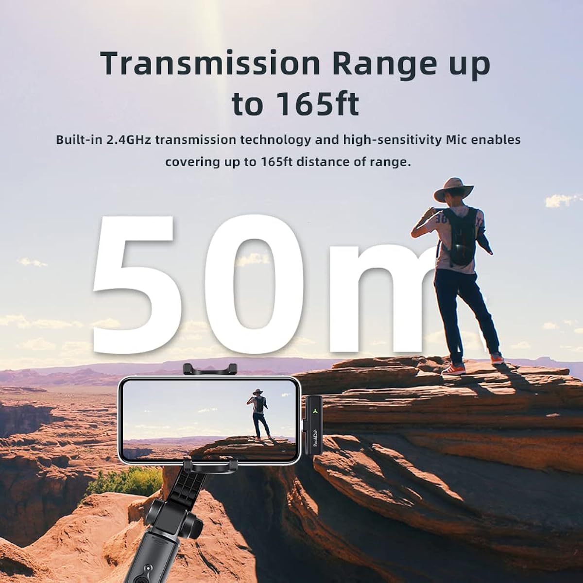 PeakDo Wireless Lavalier Lapel Microphone for USB C Phone, Plug and Play Wireless Microphone for Interviews Videos Podcasts Vlog TikTok YouTube, 65ft Range Mini Mic with Charging Case