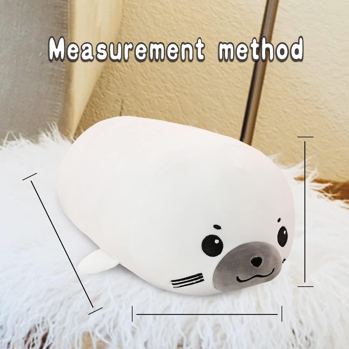 JIEBEI Long Plush Toy - Cute Stuffed Animal Pillow Soft Cute Animal Plush Squishy Pillow Cuddly Plush Toy Gift for Kids (Sticker, 19 Inch)