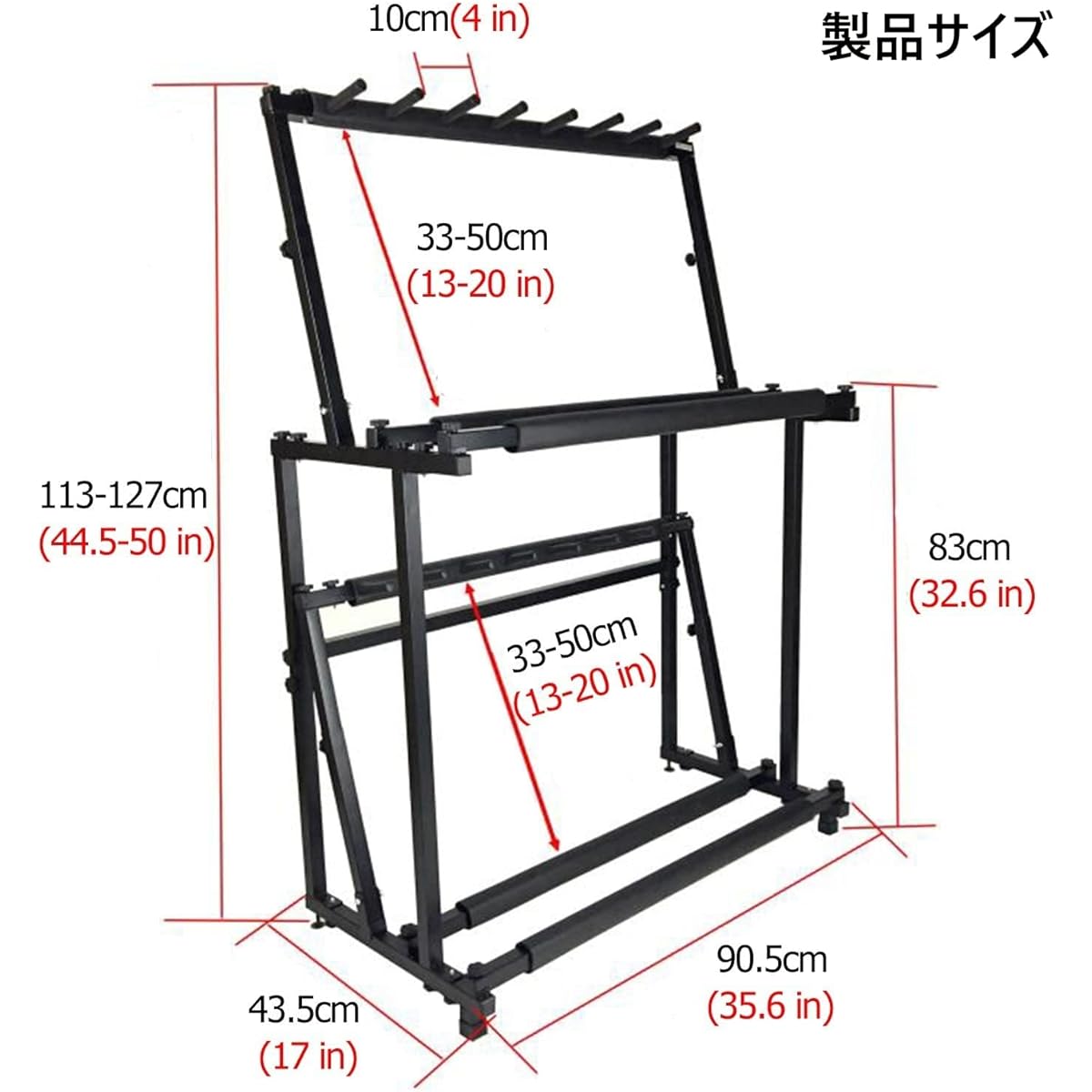 2023 Newest Ball Organizer Basket Stand Rack Multi-Stand for Tennis Rackets, Violins, Ukuleles, Badminton Racket Holders, Guitars Black Soft Foam Arms and Adjustable Height