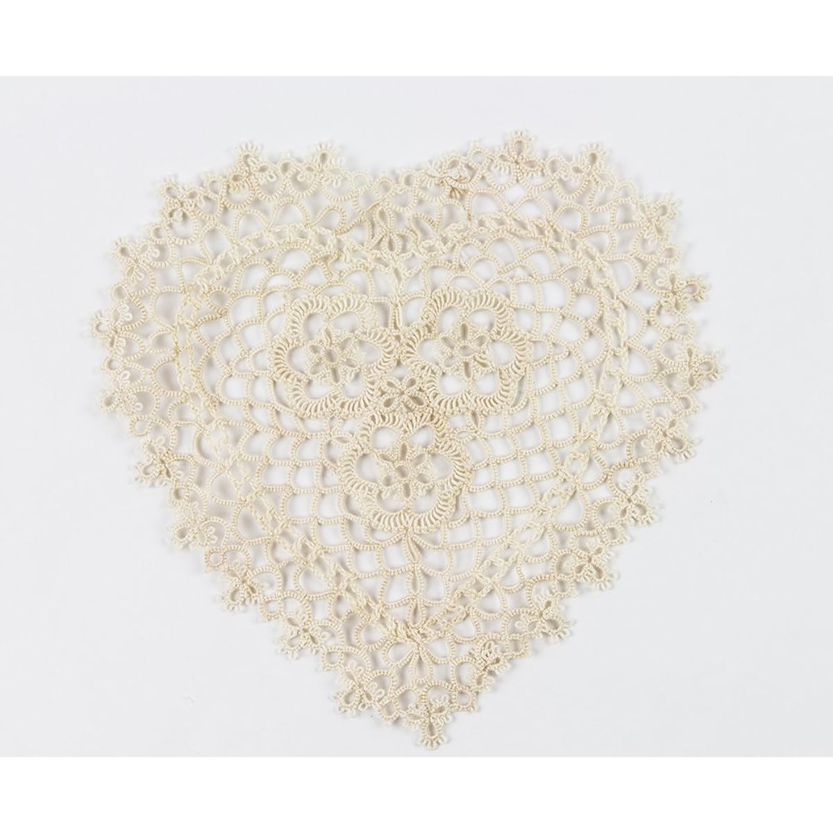 Fenneco Styles Handmade All Over Tatting Lace Table Runner 100% Cotton (16"x72" Runner White)