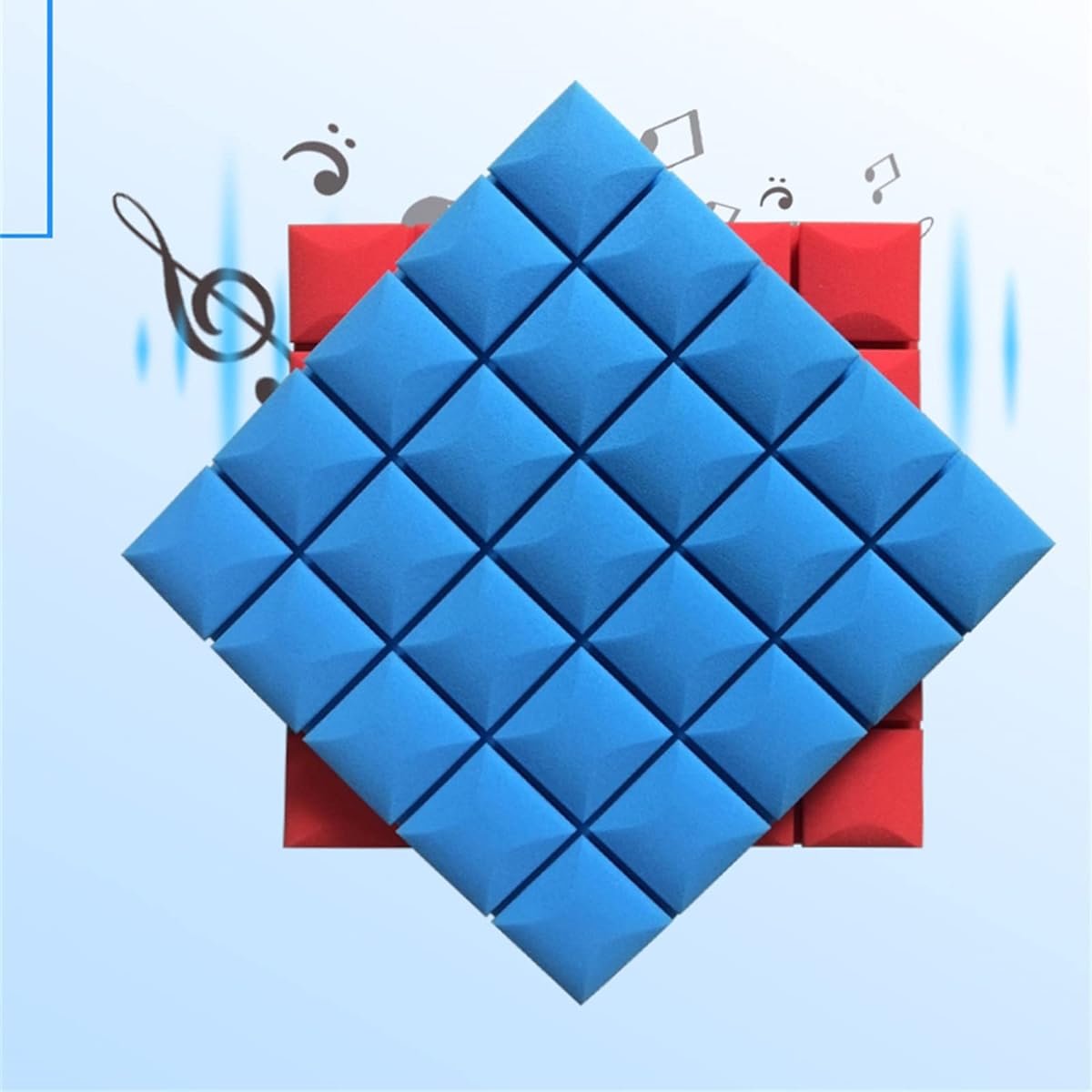 Recording Studio Sound Damping Panel High Density Soundproof Foam Panel Soundproof Foam with Self-Adhesive for Sound Absorption (F 50*50*5CM) (E 50*50*5CM)
