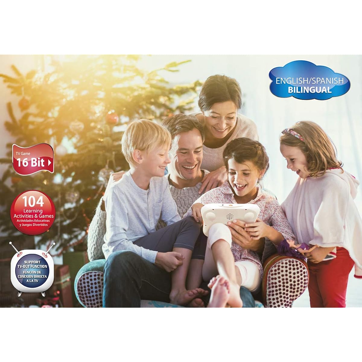 Smart Handheld Language Learning Machine Early Education Device PDA Style Learning Resources 104 Learning Activities & Games English/Spanish Bilingual Support TV Out Function 2.7" TFT Screen
