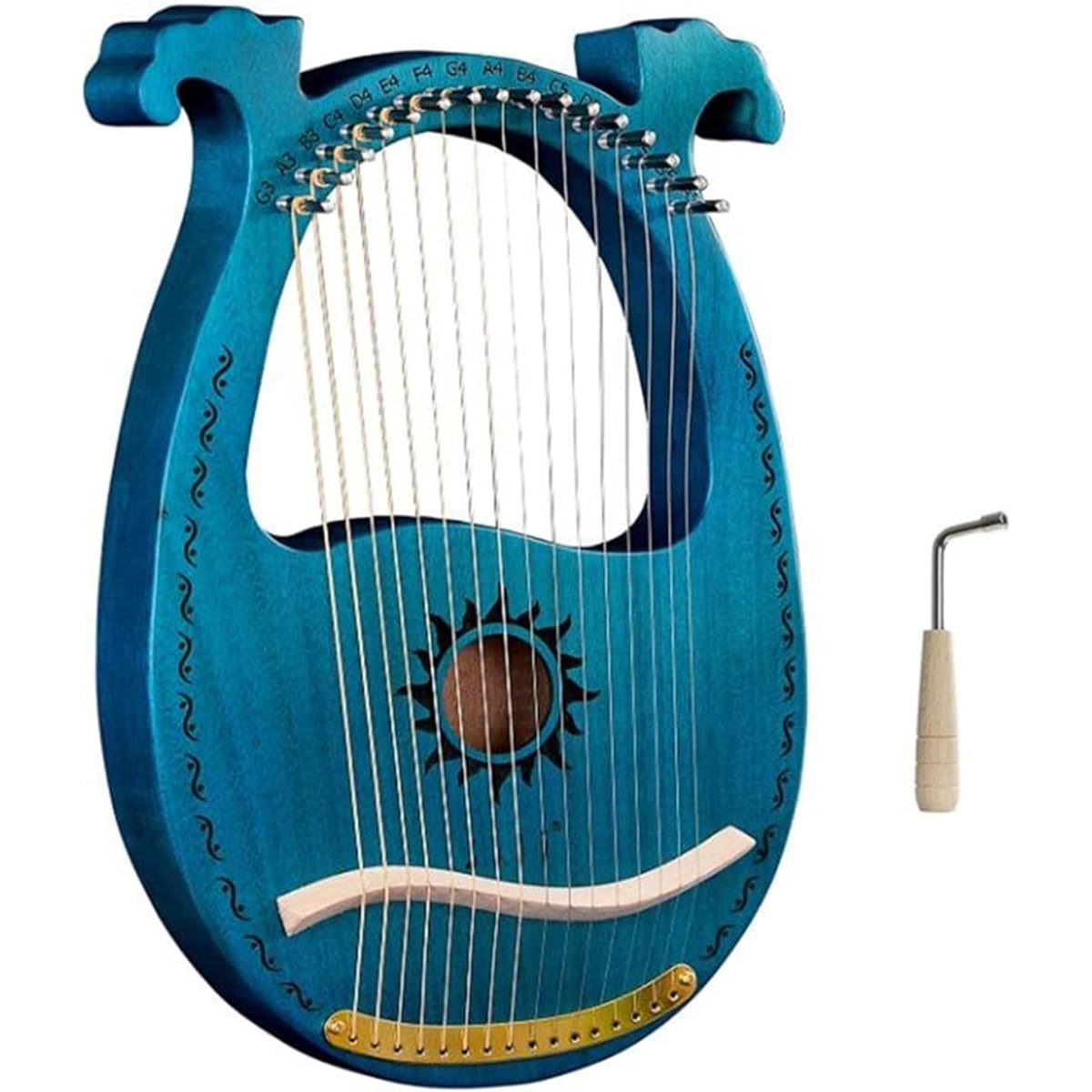 WowZza 16 String Lyre Harp, Voice Engraved Lyre Harp for Music Lovers, Beginners, etc.