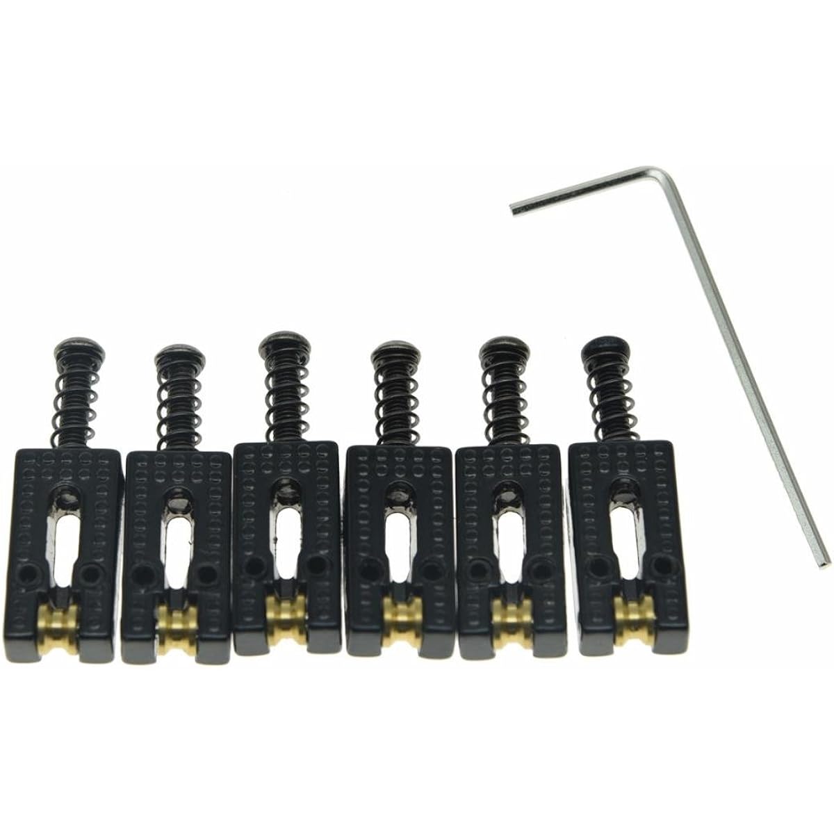 KAISH 6 Modern Electric Guitar Tremolo Bridge Roller Saddle Bridge Saddle Set with Strut Wrench