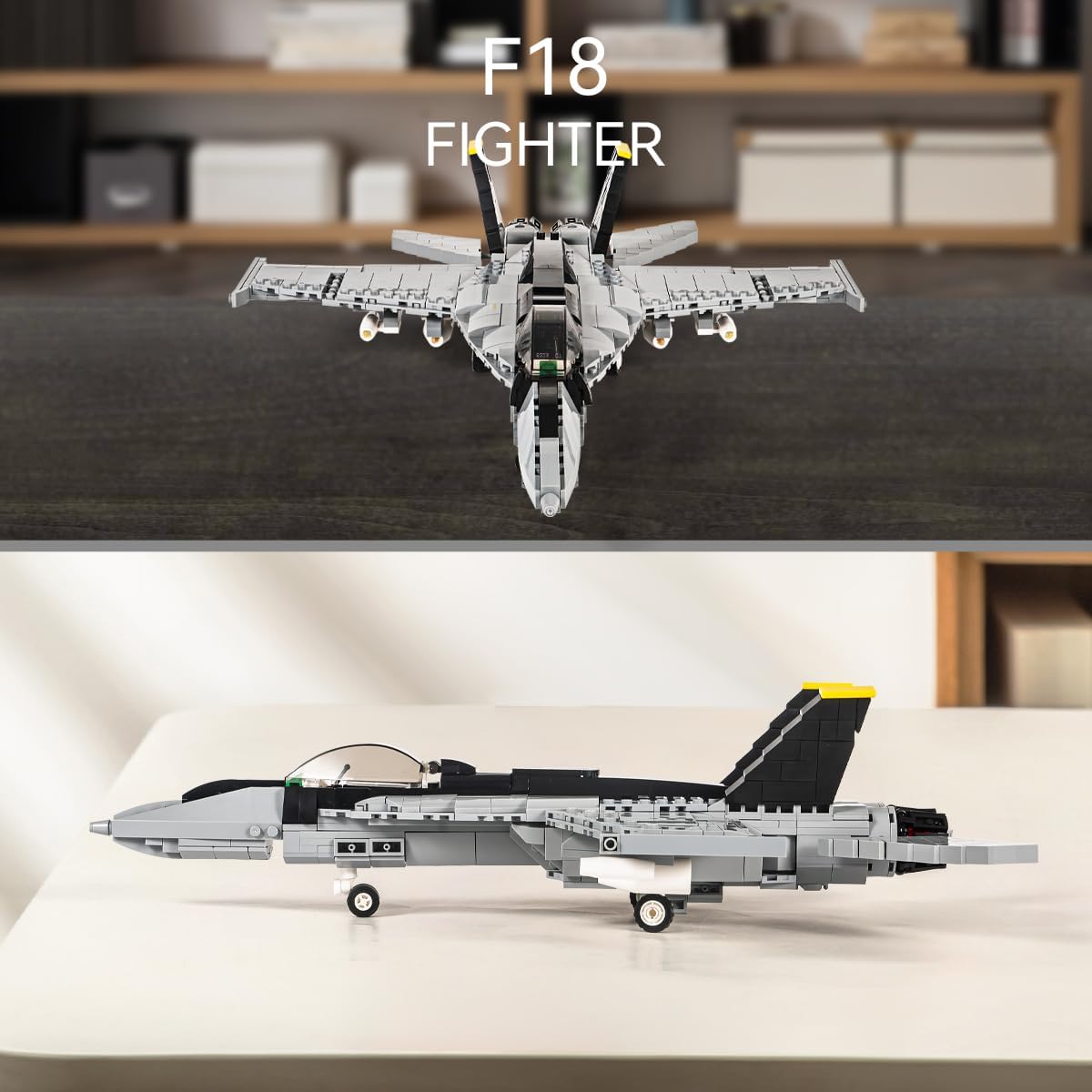 DAHONPA F/A-18E Bumblebee Fighter Military Army Airplane Building Block Set with 1 Figure 682 Pieces Air Force Build Block Toys Gift for Kids and Adults